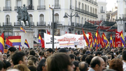 Manifestaci&oacute;nn republicana en la Puerta del Sol