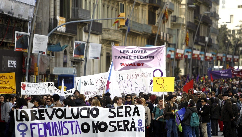Marcha en Barcelona por el Día Internacional de la Mujer Trabajadora