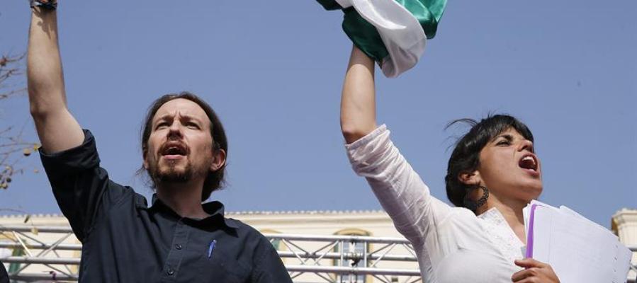Pablo Iglesias y Teresa Rodríguez en Málaga Pablo Iglesias y Teresa Rodríguez en Málaga