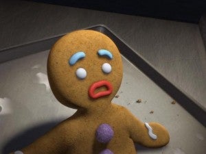 Viñetas de perros y loros agredidos en cajas de galletas Viñetas de perros y loros agredidos en cajas de galletas