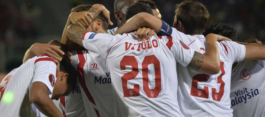 El Sevilla celebra el pase a la final de la Europa League El Sevilla celebra el pase a la final de la Europa League