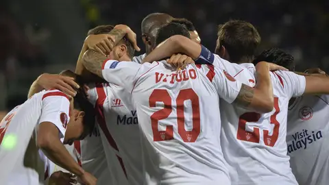 El Sevilla celebra el pase a la final de la Europa League El Sevilla celebra el pase a la final de la Europa League