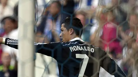 Ronaldo tras marcar su primer gol al Espanyol Ronaldo tras marcar su primer gol al Espanyol