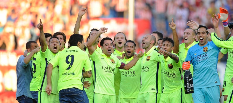 El Barcelona celebra la consecución del título de Liga El Barcelona celebra la consecución del título de Liga