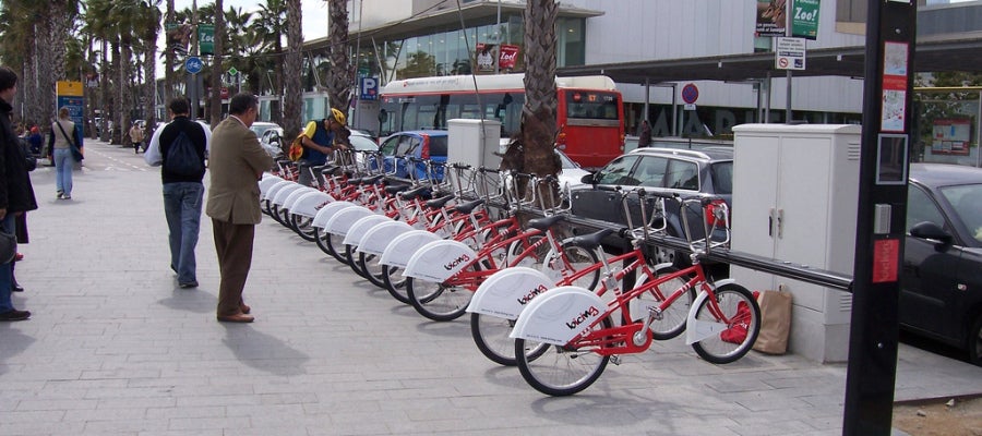 Estación de Bicing en Barcelona Estación de Bicing en Barcelona