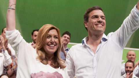 Pedro S&aacute;nchez y Susana D&iacute;az en el mitin del PSOE en Sevilla