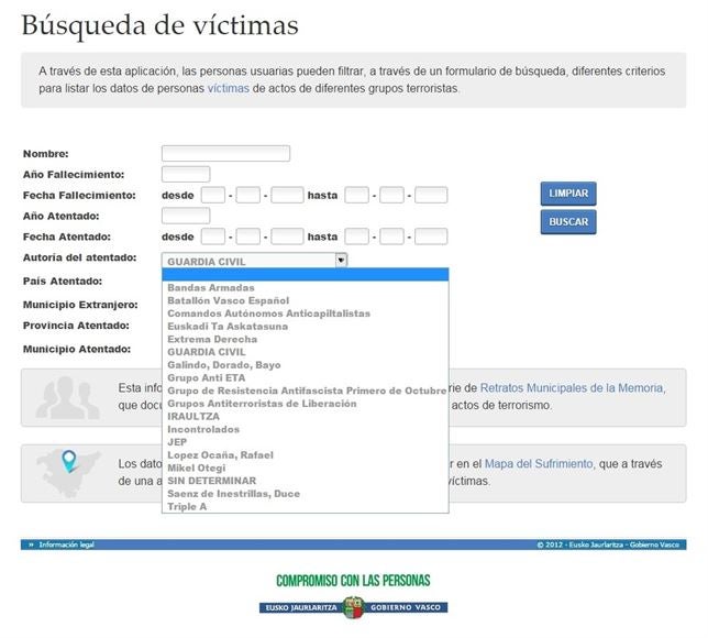El Gobierno Vasco retira de la web la referencia a la Guardia Civil como "grupo terrorista" El Gobierno Vasco retira de la web la referencia a la Guardia Civil como "grupo terrorista"