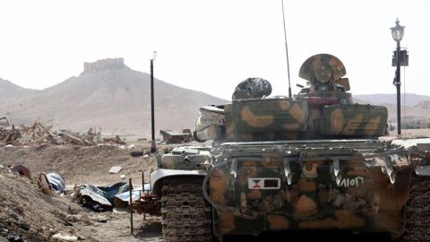 Un tanque en la ciudad de Palmyra