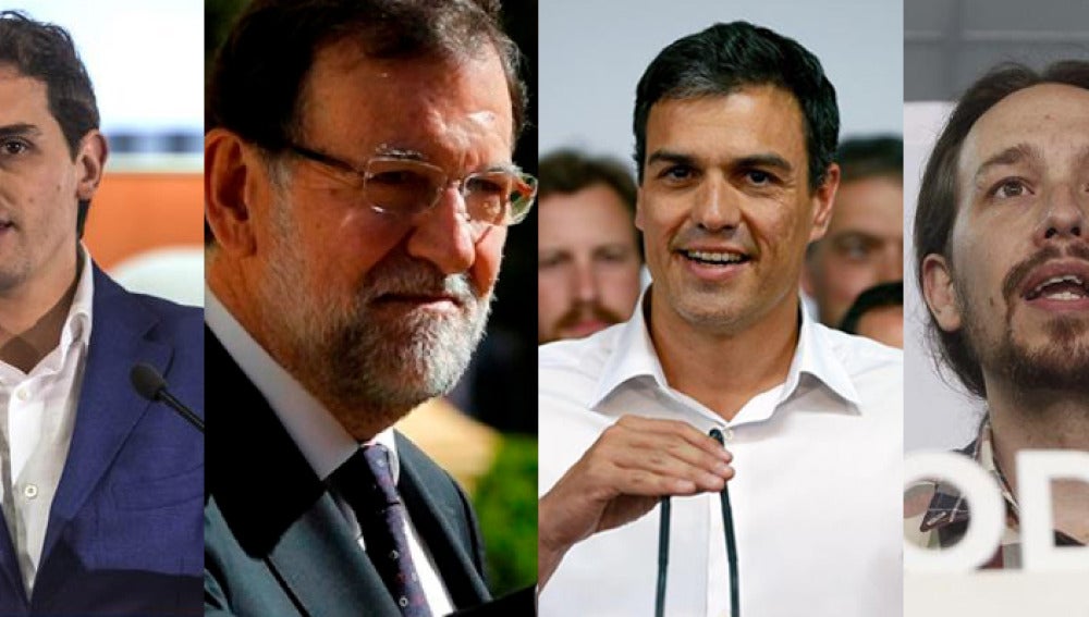  Rivera, Rajoy, Sánchez e Iglesias