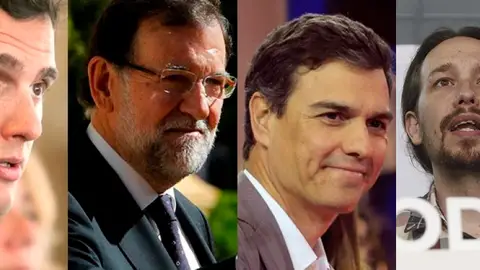 Rivera, Rajoy, Sánchez e Iglesias Rivera, Rajoy, Sánchez e Iglesias