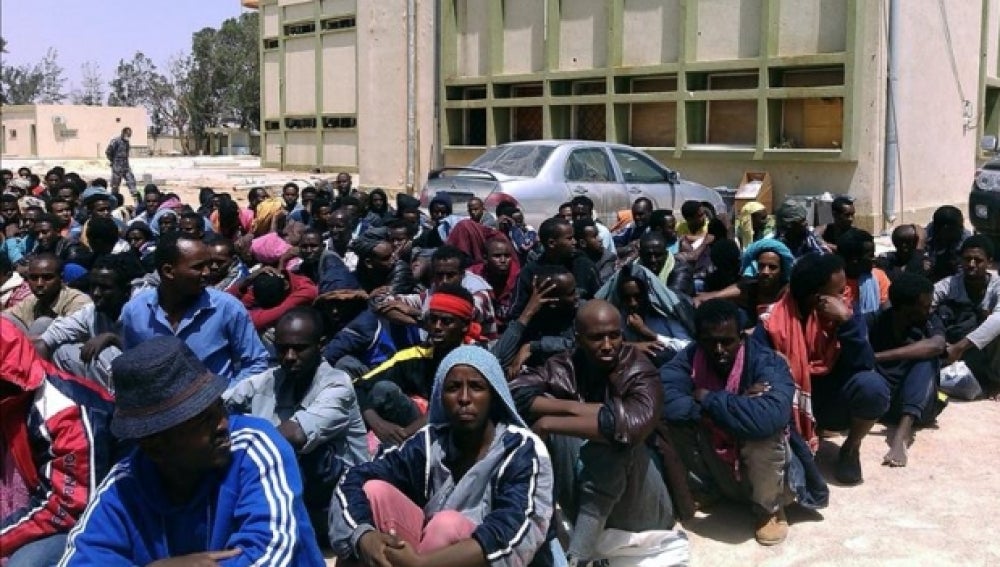 Centro de acogida de inmigrantes irregulares en la ciudad libia de Misrata
