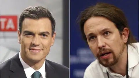 El líder socialista, Pedro Sánchez, y el de Podemos, Pablo Iglesias El líder socialista, Pedro Sánchez, y el de Podemos, Pablo Iglesias