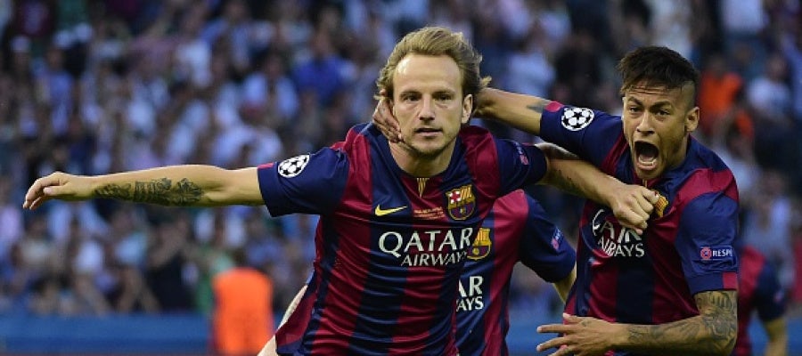 Rakitic festeja el gol Rakitic festeja el gol