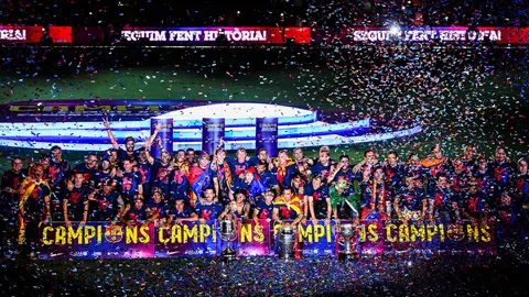 Celebración del F.C Barcelona en el Camp Nou Celebración del F.C Barcelona en el Camp Nou