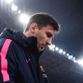 Lionel Messi pensativo