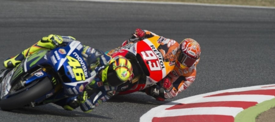 Valentino Rossi y Marc Márquez en Montmeló Valentino Rossi y Marc Márquez en Montmeló