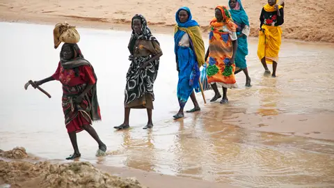 Mujeres Sudanesas - Contraparte Mujeres sudanesas recogen leña