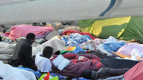 protesta de los inmigrantes en Ventimiglia protesta de los inmigrantes en Ventimiglia