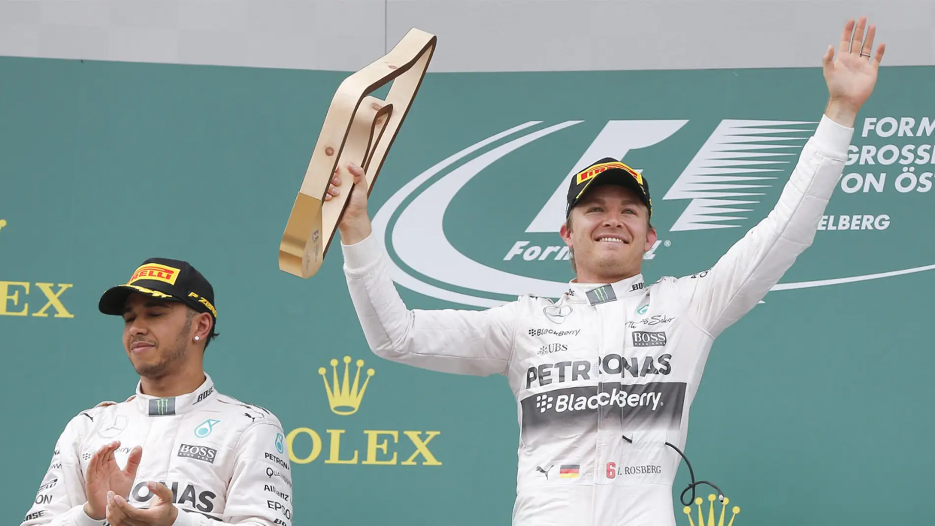 Rosberg celebra el triunfo en Austria