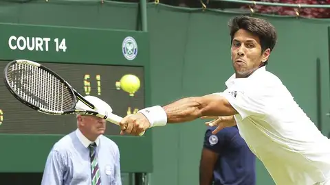 Fernando Verdasco en su primer partido en Wimbledon 2015 Fernando Verdasco en su primer partido en Wimbledon 2015