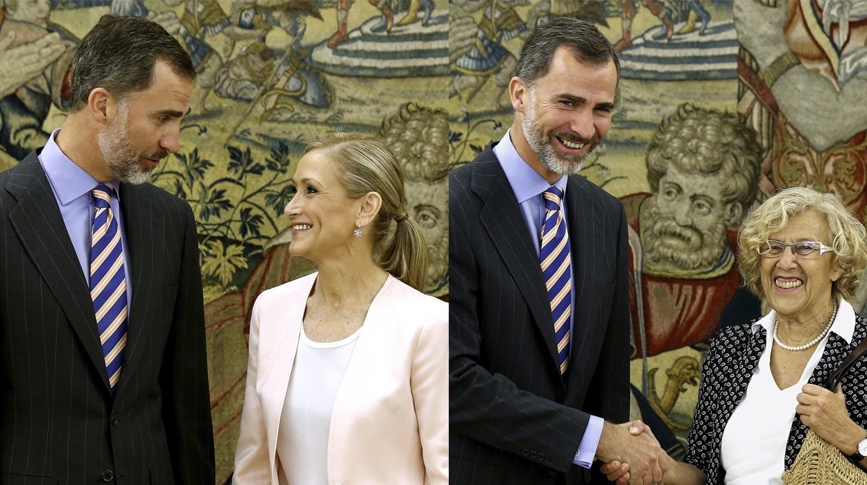 Felipe VI se pone al día con Madrid tras recibir a Cifuentes y Carmena Felipe VI se pone al día con Madrid tras recibir a Cifuentes y Carmena