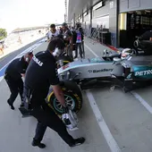 El piloto británico Lewis Hamilton, de Mercedes El piloto británico Lewis Hamilton, de Mercedes