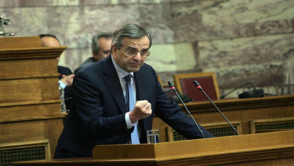 El líder del partido griego de oposición Nueva Democracia Antonis Samaras