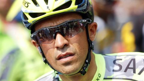 Alberto Contador en la segunda etapa del Tour de Francia