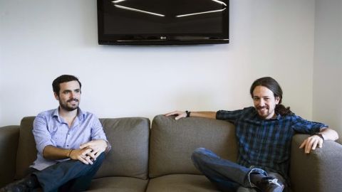 Alberto Garz&oacute;n y Pablo Iglesias