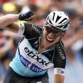 Tony Martin celebra el triunfo de la cuarta etapa del Tour
