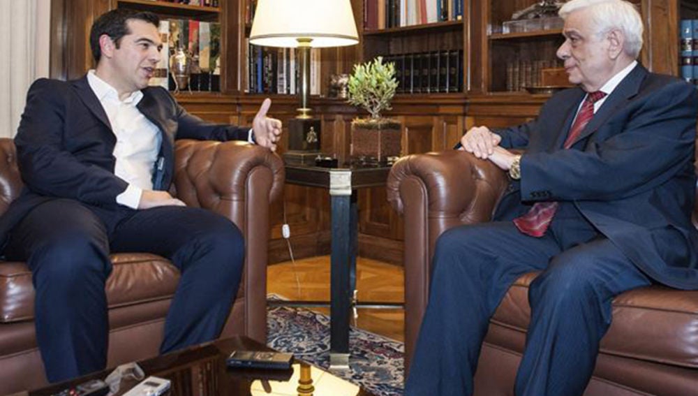 Tsipras y el presidente de la República