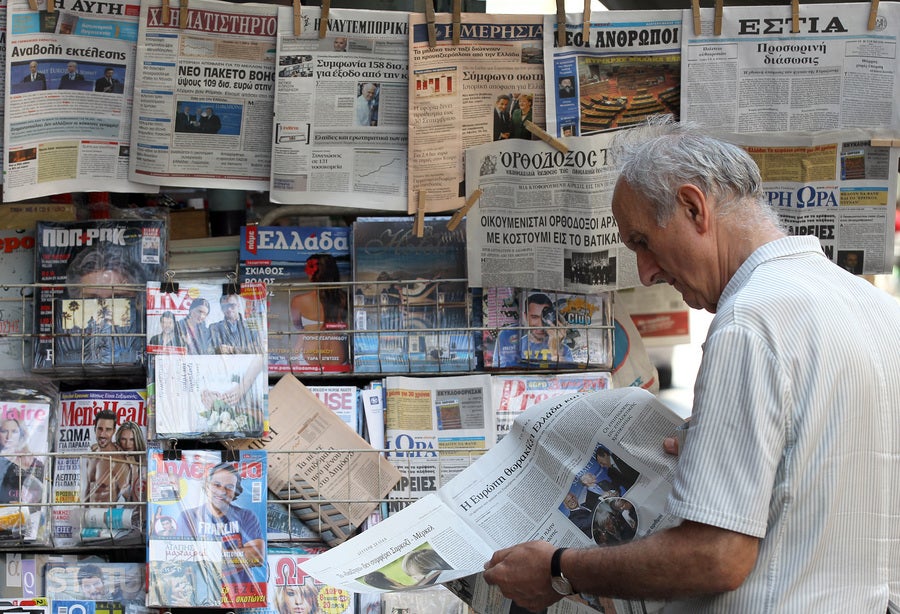 Los periódicos griegos se quedan sin papel Los periódicos griegos se quedan sin papel