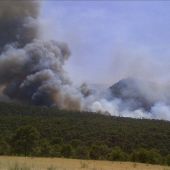 Imagen del incendio originado el domingo en el término municipal de Quesada (Jaén).