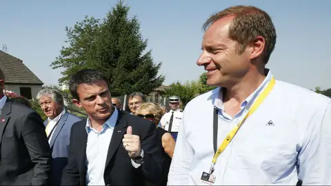 Christian Prudhomme junto a Manuel Valls Christian Prudhomme junto a Manuel Valls