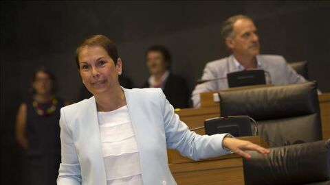 La candidata de Geroa Bai a la Presidencia de Navarra, Uxue Barkos