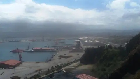 Nube de polvo de carbón en Gijón Nube de polvo de carbón en Gijón