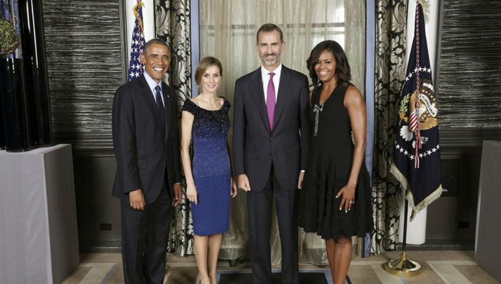  Los Reyes junto a Barack y Michelle Obama en septiembre de 2014