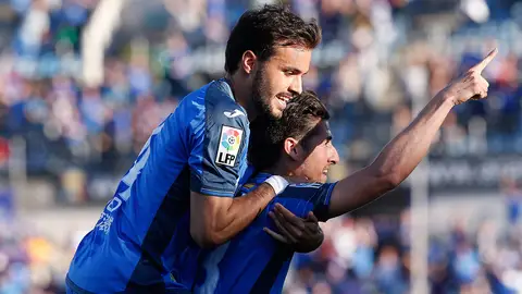 Pedro León celebra un gol con el Getafe Pedro León celebra un gol con el Getafe