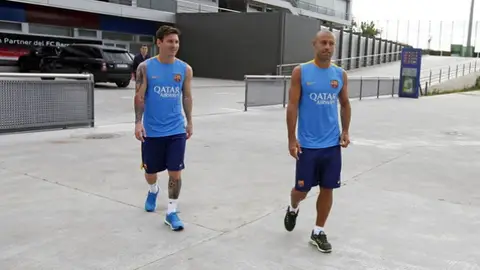 Leo Messi y Javier Mascherano regresan a los entrenamientos del Barça Leo Messi y Javier Mascherano regresan a los entrenamientos del Barça
