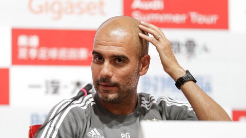 Guardiola en sala de prensa