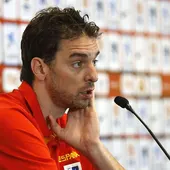 Pau Gasol en sala de prensa Pau Gasol en sala de prensa