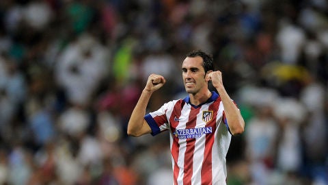 God&iacute;n celebra un gol con el Atl&eacute;tico