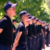 Vigilantes de seguridad, en Tiflis Vigilantes de seguridad, en Tiflis