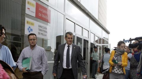 El jefe de la Guardia Civil en Melilla, el coronel Ambrosio Mart&iacute;n Villase&ntilde;or a su salida de los Juzgados