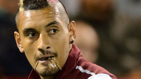 Nick Kyrgios durante un partido de tenis