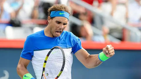 Rafa Nadal celebra un punto en Montreal (Canadá) Rafa Nadal celebra un punto en Montreal (Canadá)