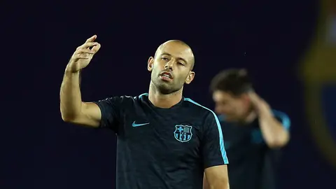 Mascherano, en un entrenamiento Mascherano, en un entrenamiento