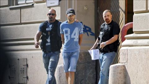 Sergio Morate es escoltado por la Unidad de Investigaci&oacute;n Criminal de la Polic&iacute;a