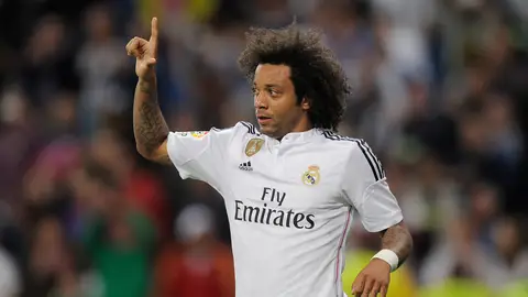 Marcelo tras anotar su gol con el Real Madrid Marcelo tras anotar su gol con el Real Madrid