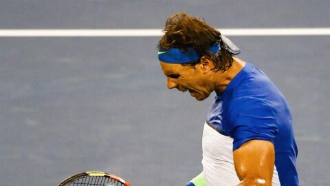 Rafa Nadal celebra su victoria ante Chardy